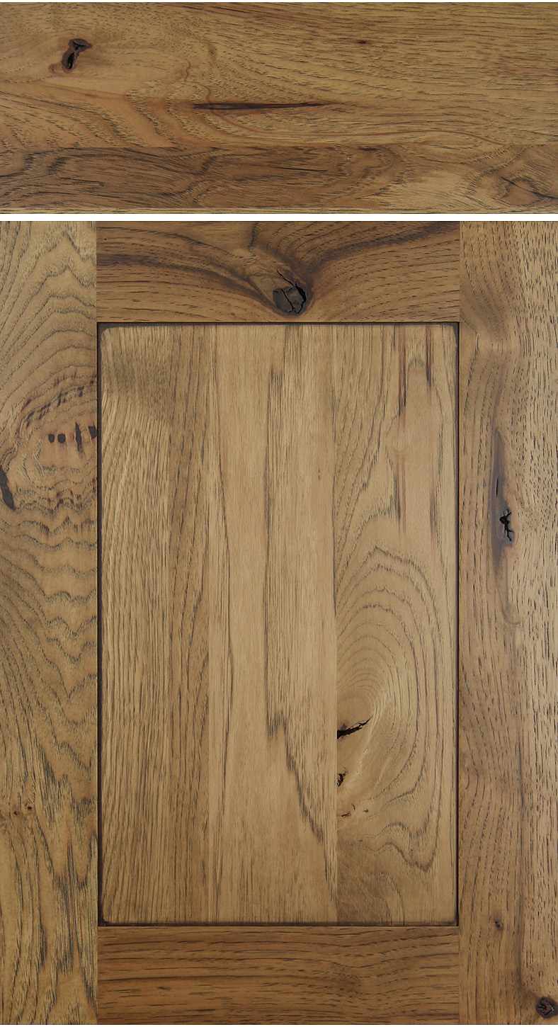 Amesbury - Rustic Knotty Hickory - Rye with Heavy Charcoal Glaze
