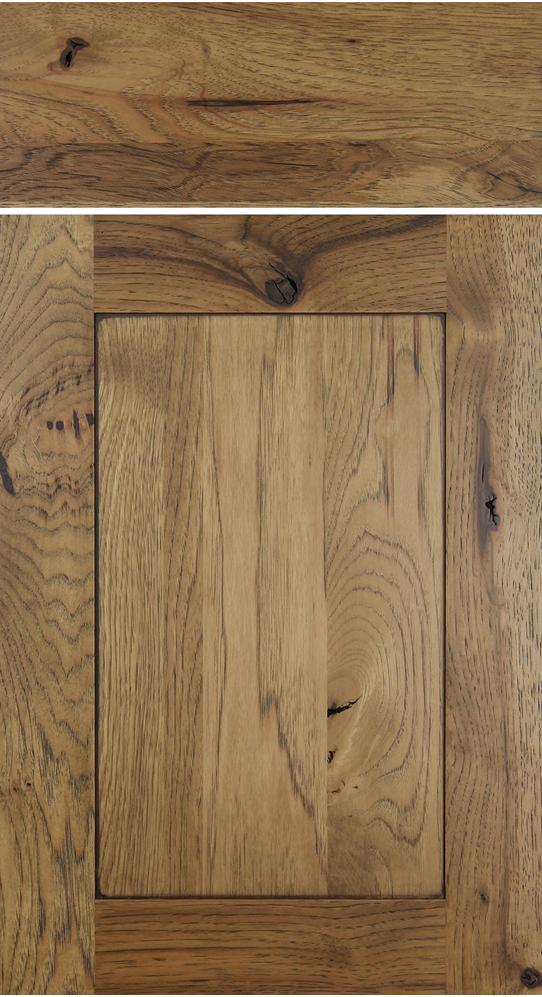 Amesbury - Rustic Knotty Hickory - Rye with Heavy Charcoal Glaze